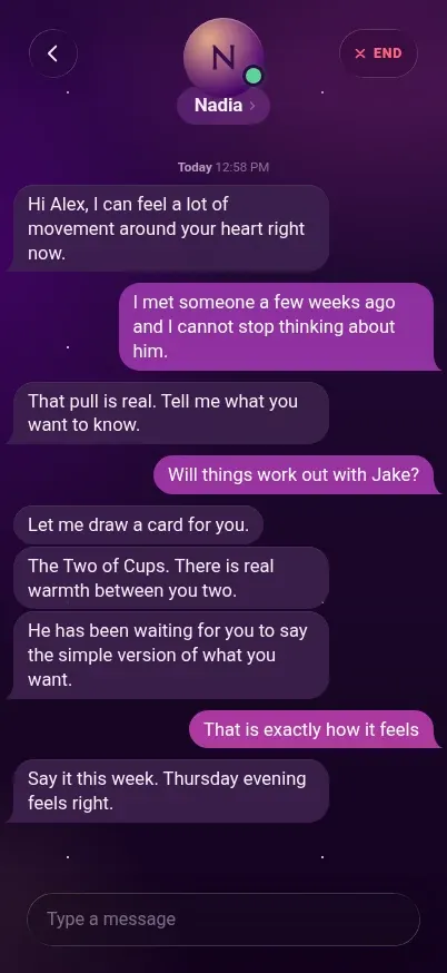 A chat with Nadia about a love question